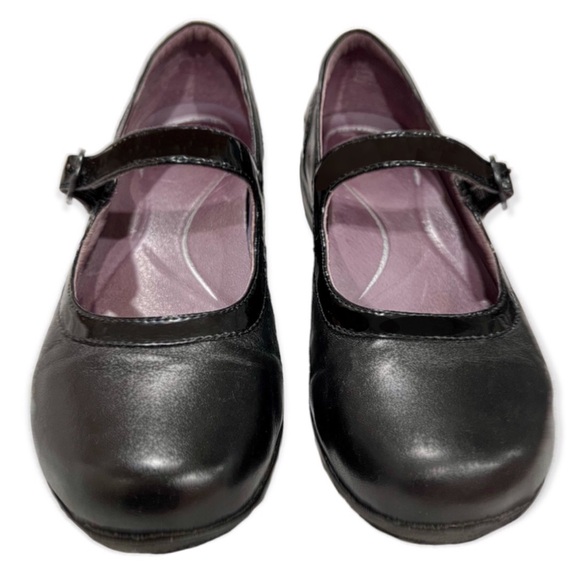 Dansko Misty Mary Janes Flat Shoes, Black Napa & Patent Leather, Sz 8.5-9/39 EUC - Picture 4 of 15